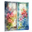 Fenêtre de fleurs florales I - Art mural moderne fenêtre en acrylique-1146199273