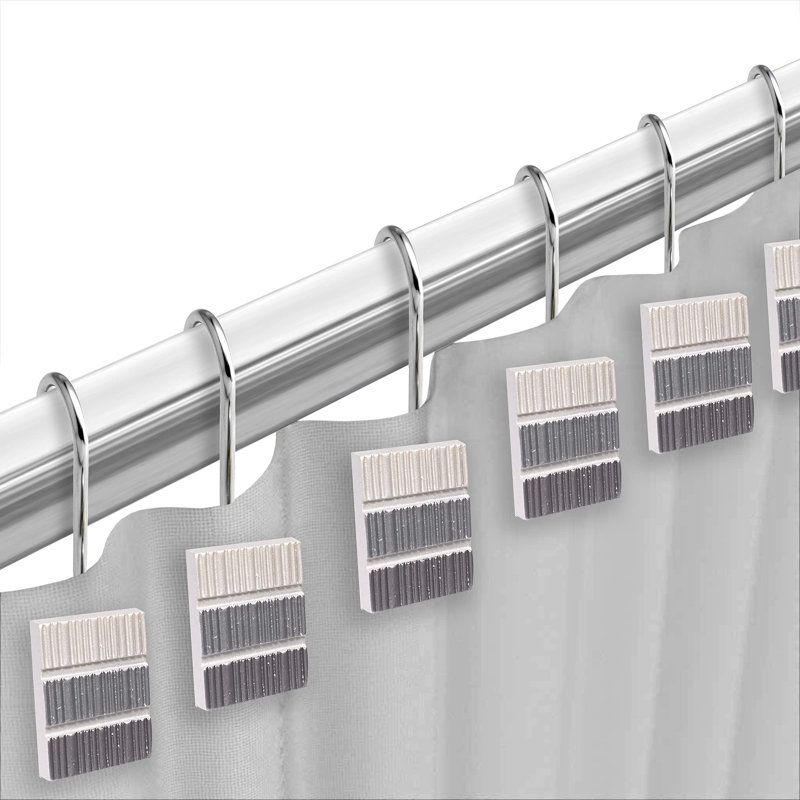 Striped Shower Curtain with Hooks Included