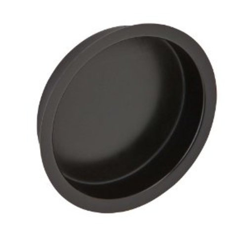 Ives Round Sliding Door Flush Pulls, Dark Oxidized
