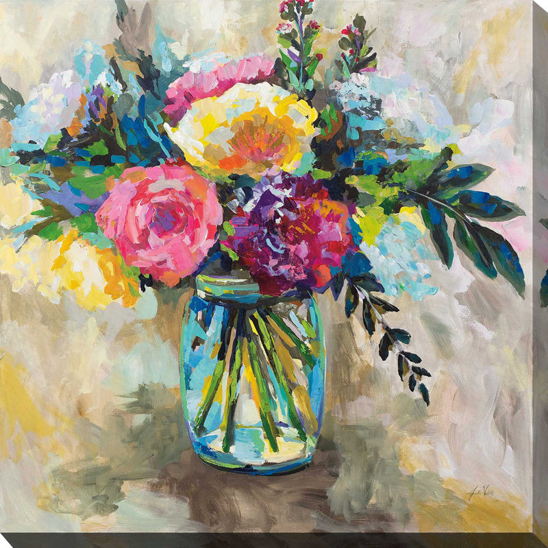 " Masons Bouquet ", 28" H x 28" W x 1.5" D, Wrapped Canvas