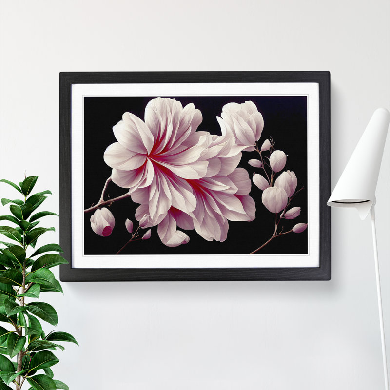Amazing Flowers - Single Picture Frame Print, 46cm H x 64cm W x 2cm D, Black