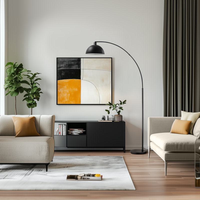 Lampe sur pied arquée 78,4 po avec télécommande et ampoule incluse