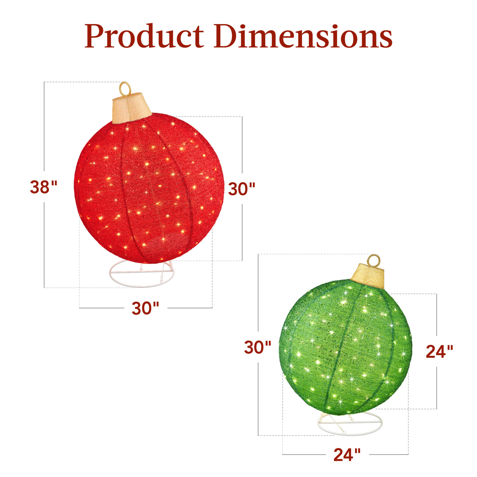 Ball Ornament, Red/Green