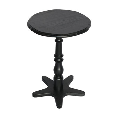 Frank Wooden End Table with Pedestal Base