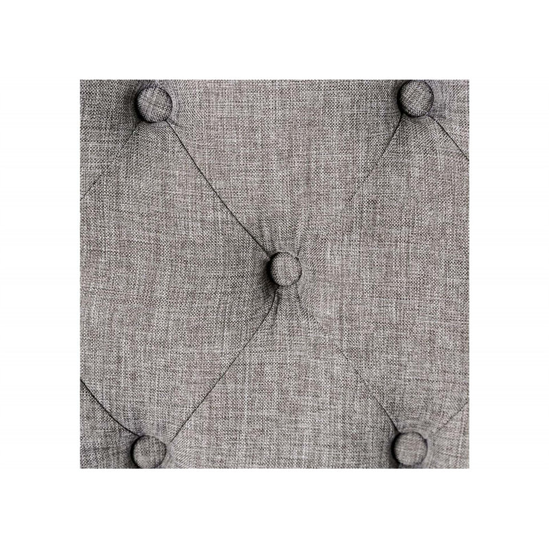 Classique / ensemble de 2 chaises d'appoint capitonnées à boutons en tissu de lin massif, Gris clair