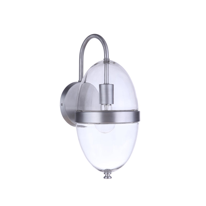 Lyla-Rose Wall Light, Satin Aluminum/Clear, 15" H x 6.75" W x 8.13" D