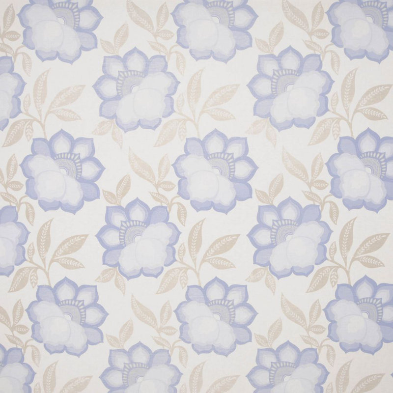 Tissu floral Allure, Bleu clair / beige