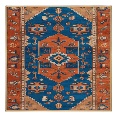 Machine Washable Tabriz Brown Area Rug