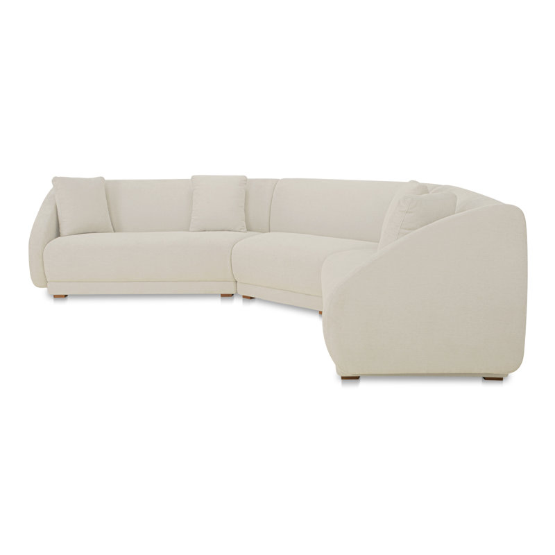 Canapé modulaire 3 pièces avec coin Rae, Polyester blanc