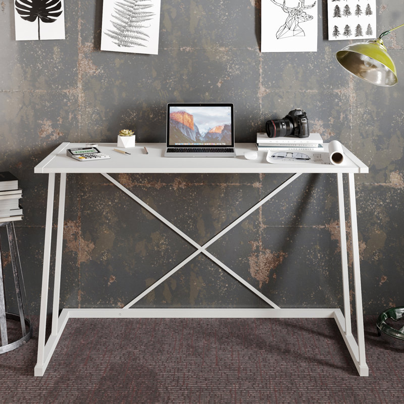 Hawkin 120cm W Rectangular Computer Desk, White