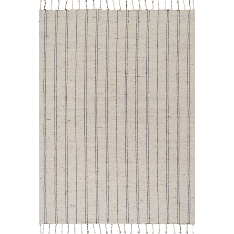 Arven Striped Handmade Cotton Rug, Rectangle 6' x 9'