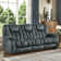 Quiteris 86.6"W Modern Manual Microfiber Upholstered 3 People Reclining Sofa with Cup Holders