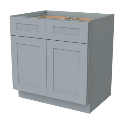 Plywood Ready To Assemble Kitchen Base Cabinets With 2 Doors, 2 Drawers And 1 Adjustable Shelf