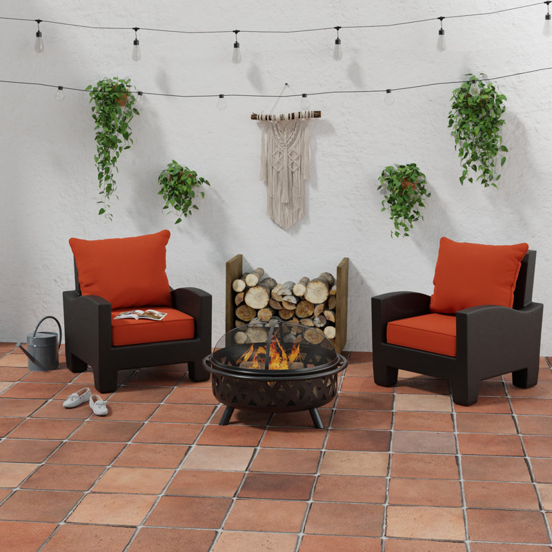 24" x 26.5" Outdoor Deep Seat Chair Cushion Set with Welt, Canvas Terracotta