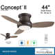 44" Concept II 3 - Blade LED Propeller Ceiling Fan with Remote Control and Light Kit Included