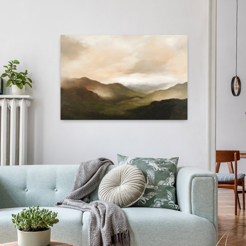 Moody Landscape 2, art mural paysage contemporain, H 24 po x l 36 po