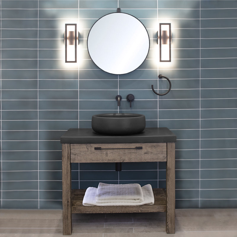Newterra Handmade Circular Vessel Bathroom Sink, Sand