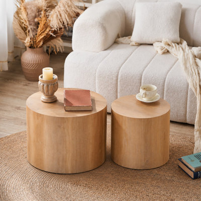 2-Pieces Round Nesting Coffee Table
