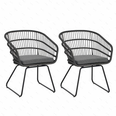 TERRY CHAIR,2PCS with 2 Cushions,Gray