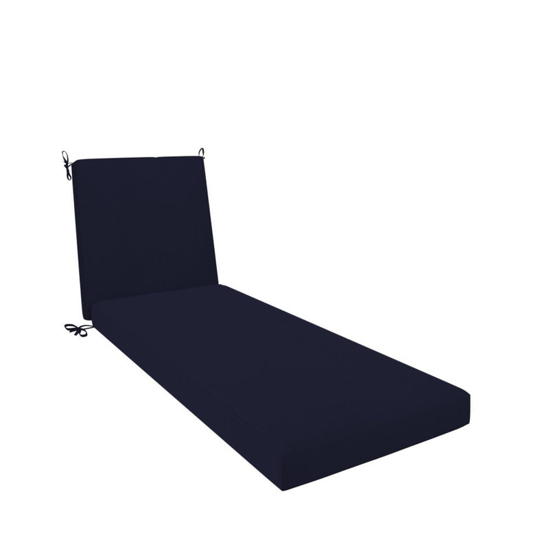  Chaise Lounge Cushion, 24 X 78 X 3.5", Premium Memory Foam Core With Boxed Edge, Solstice Olefin Fabric, Patio Cushion For Chaise Lounges