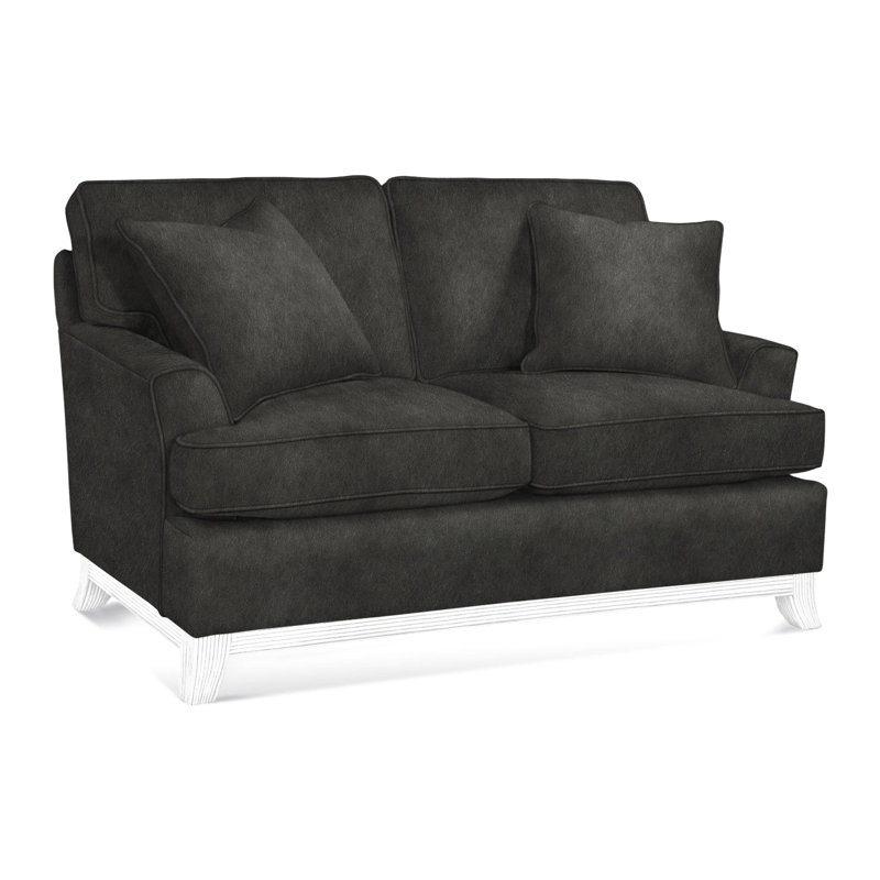 Oaks Way Loveseat, Brown Geometric, 0456-33, Frost White Finish