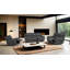 Fauteuil inclinable électrique de style contemporain avec accoudoirs surdimensionnés et cadre en bois franc en mousse à haute densité gris foncé