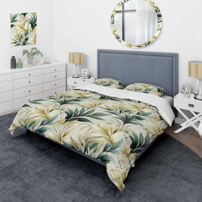 Literie Serene Ferns, Housse de couette pour très grand lit et 2 très