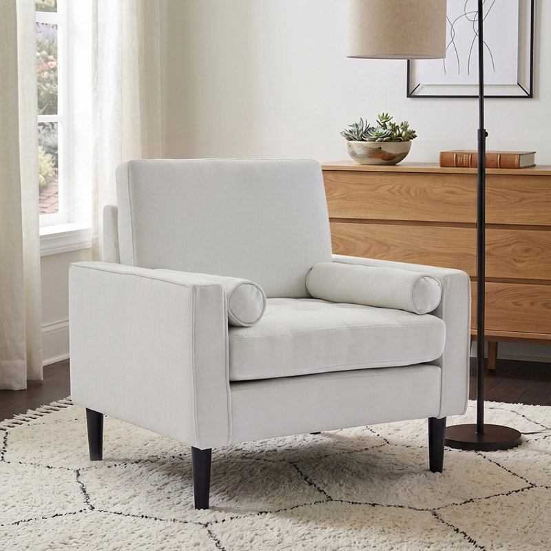 Mid-Century Single Armchair, Beige