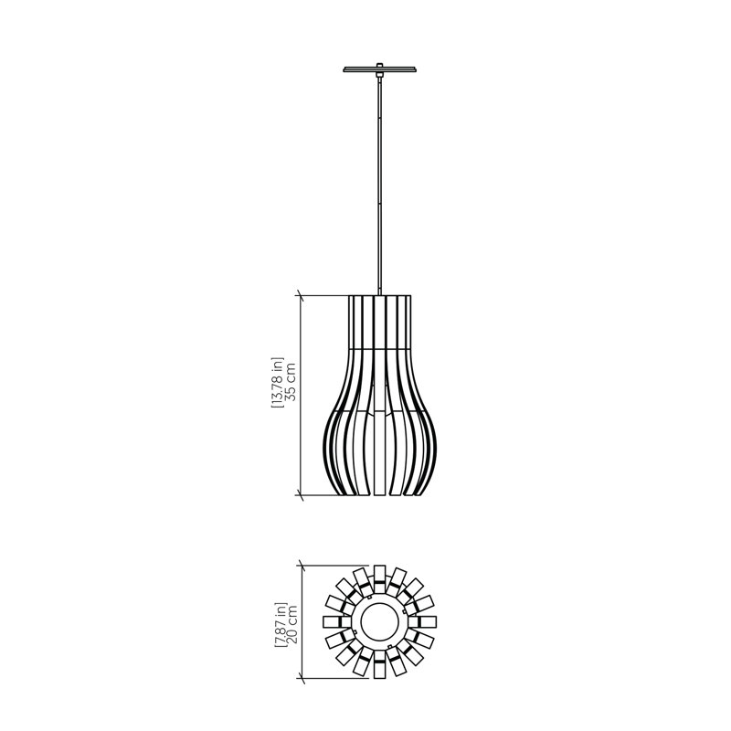 1 - Light Pendant, Imbuia, Imbuia
