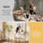 Modern Vanity Desk with LED Mirror & Charging Station, White & Gold Makeup Table with 2 Drawers, 3 Light Modes & Stool for Bedroom