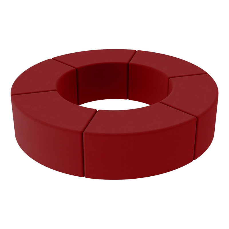 Pro Series Upholstered S Curve Ottoman Height, 6-Pack, Red, 12" H x 20" W x 40" D