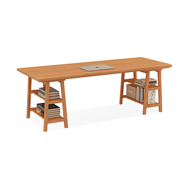 Bureau rectangulaire en bois massif Cerise, H 29,53 po x l 86,61 po x P 35,43 po