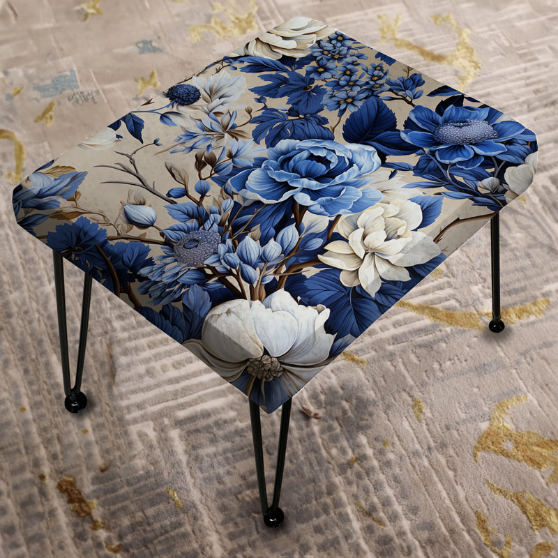 Repose-pieds rectangulaire bleu Cobalt