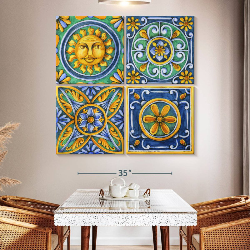 Carreaux à motif de fleurs Kerner, H 50 po x l 50 po