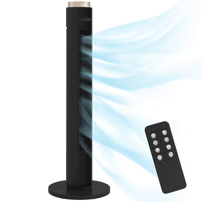 Tower Fan, Black/Rose Gold