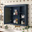 Armoire à pharmacie de 35 po x 27,5 po, armoire de salle de bain moderne avec miroir, armoire à miroir avec 6 tablettes ouvertes, armoire de rangement murale pour salle de bain (meuble-lavabo non inclus), miroir