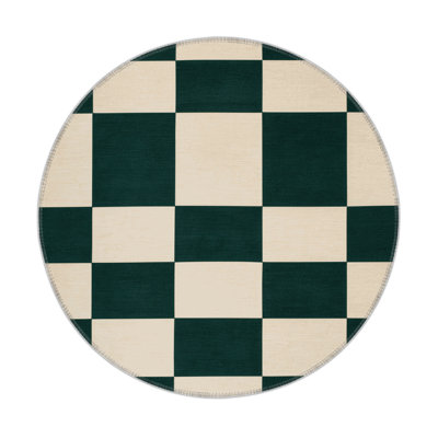 Tapis d'intérieur et d'extérieur à carreaux beige