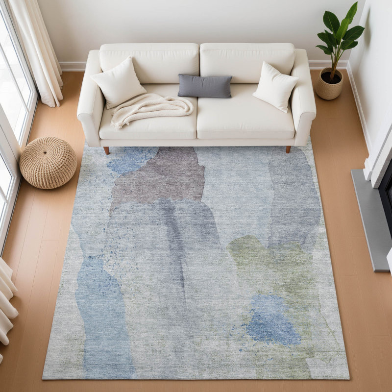 Premium Machine Washable Mouton Abstract Rug, Rectangle 10' x 14'