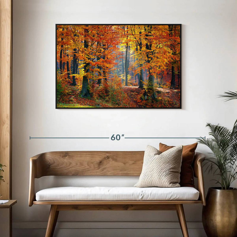 Arbres d'automne, Cadre flottant noir, 43 po x 29 po