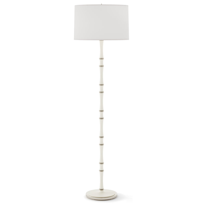 Lampe sur pied traditionnelle 64,50 po Kane, Blanc, Marguerite mat
