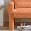 Élégant siège d'appoint orange avec coussin lombaire - tissu en laine d'agneau, structure, fauteuil polyvalent optionnel pour une chambre à coucher confortable, fabrication somptueuse, meubles