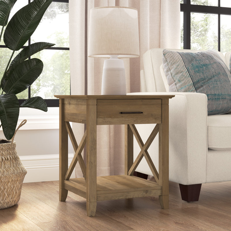 Table de bout avec rangement Huckins, Pin récupéré