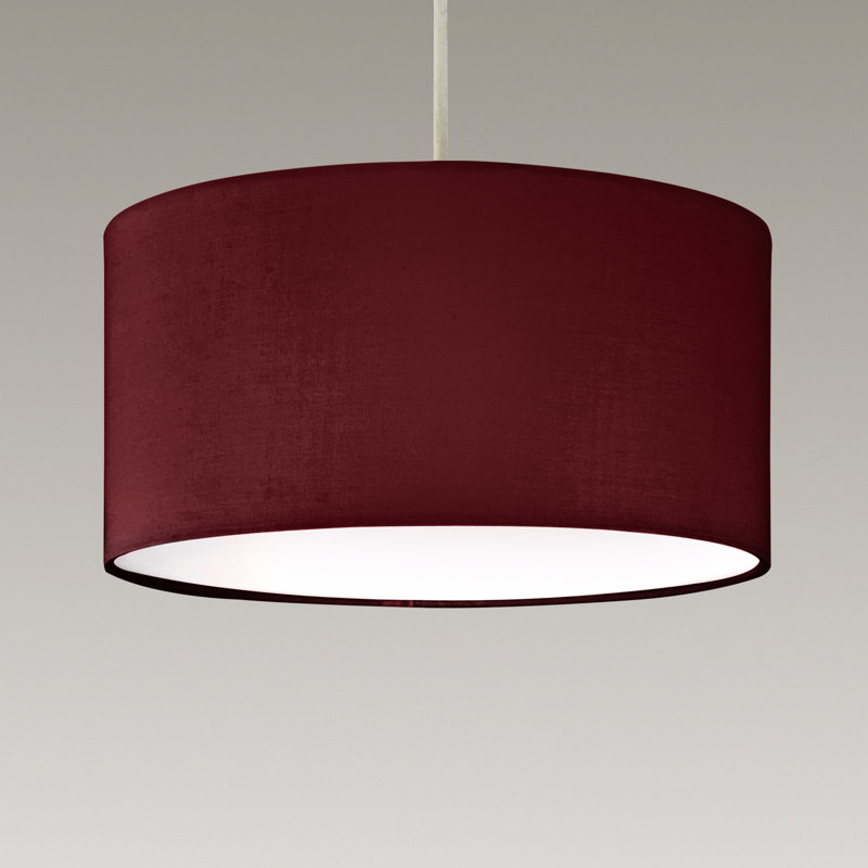 Lucia 15cm H Cotton Drum Lamp Shade ( Uno ), Red