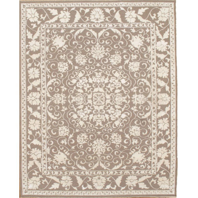 Tapis beige unique de 8 pi x 10 pi