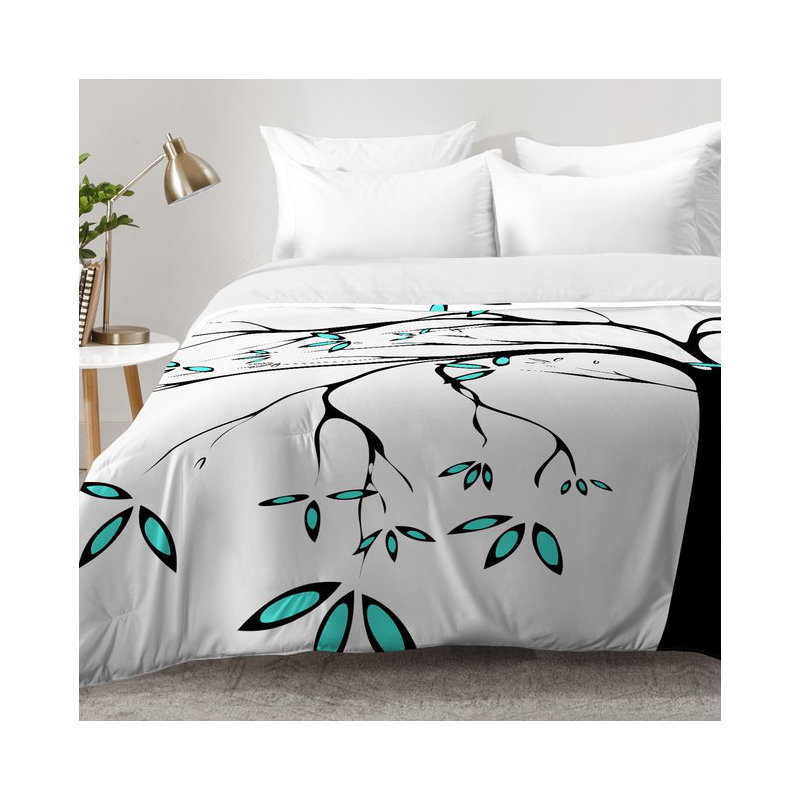 Ensemble d'édredon Garden Delight Aqua Breeze, Édredon double / grand + 2 taies décoratives sta
