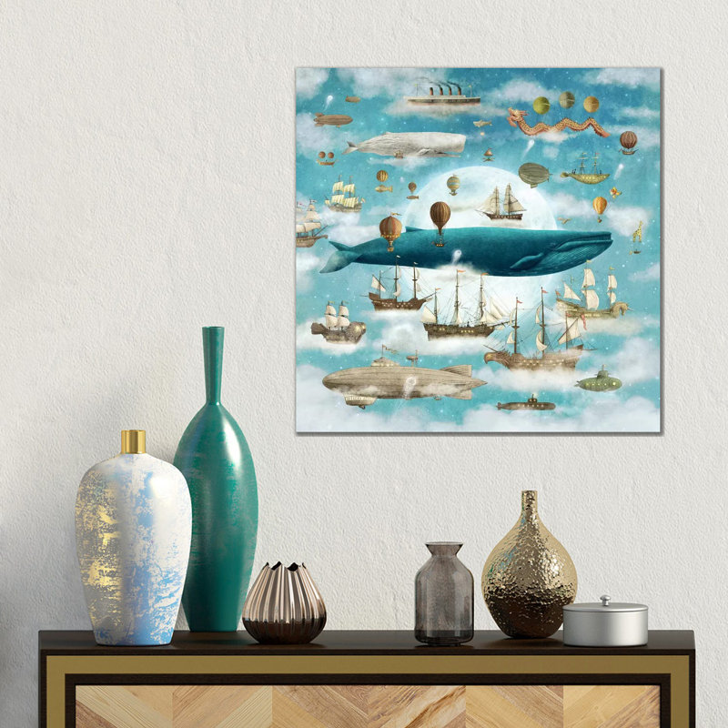 Ocean Meets Sky Square #3 by Terry Fan - Gallery-Wrapped Canvas Giclée on Canvas, 45.72 cm H x 45.72 cm W x 1.91 cm D, Canvas