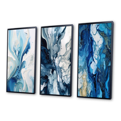 «Blue and Gray Ethereal Elixir V», 3 pièces sur toile