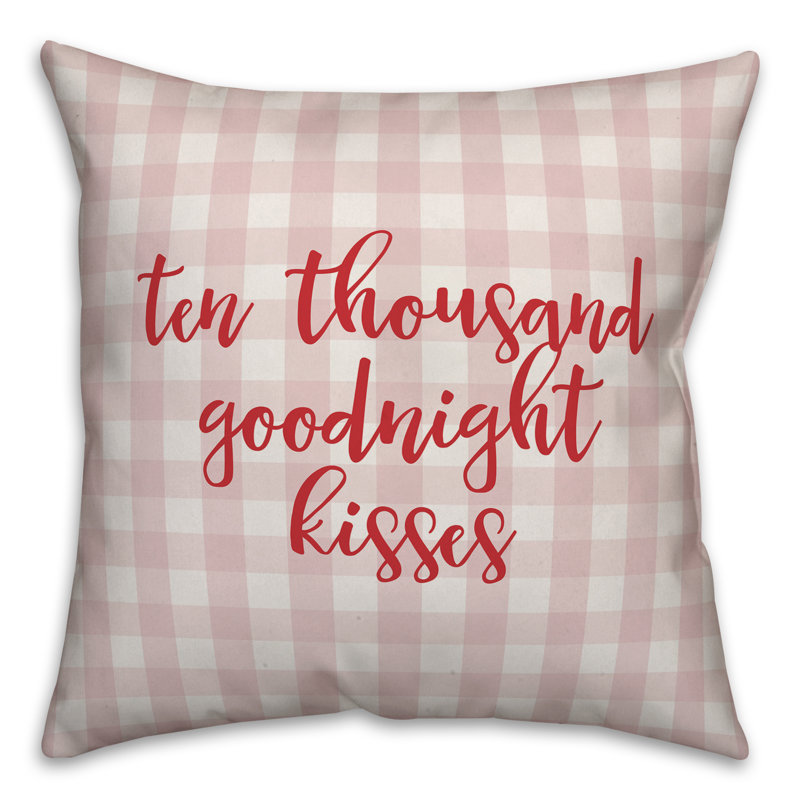  Coussin Ten Thousand Goodnight Kisses, Rose / Rouge, Housse de coussin