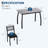 Dining Table Set for 4, Modern Kitchen Table Chairs Set of 4 with Chamfered Edges & Cushioned Seats, Space-Saving Metal Frame Breakfast Nook for Small Spaces, Dining Room, Apartment, Grey-1752101135-1752101134
