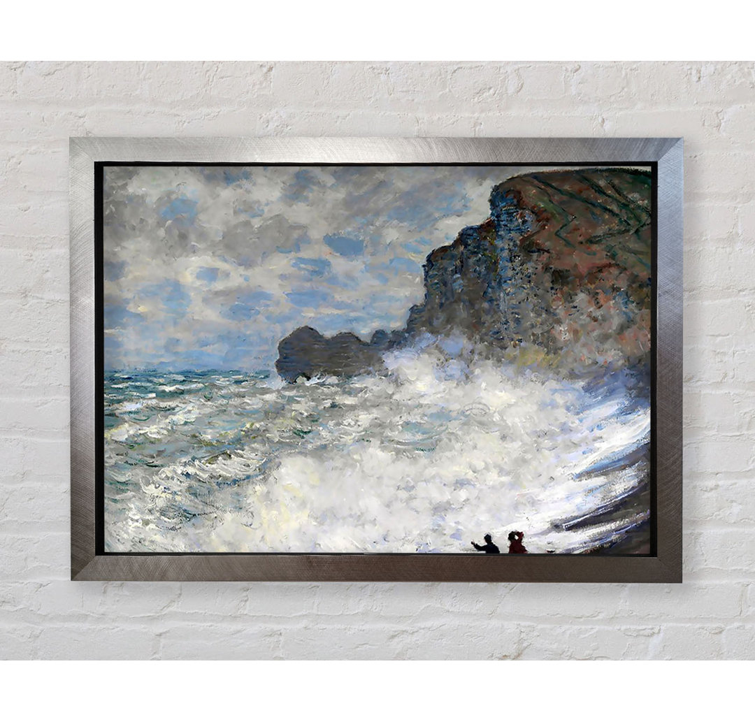 Monet Raues Wetter in Etretat von Claude Monet - Einzelne Bilderrahmen Kunstdrucke